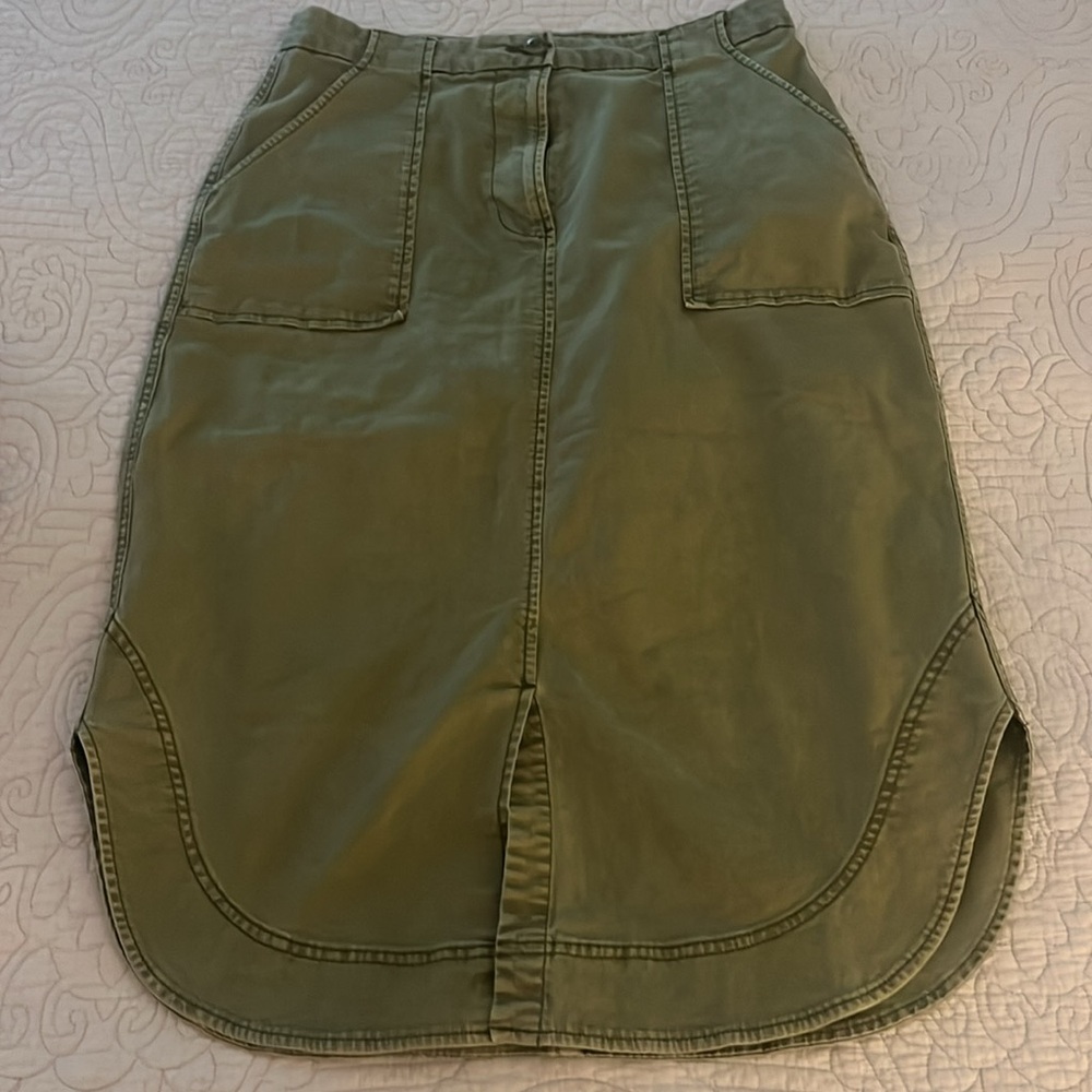 Khaki Shirttail Midi Skirt - Picture 6 of 6